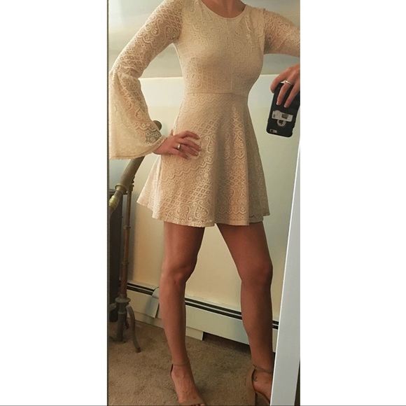 Speechless Dresses & Skirts - Lot of Love by Speechless Cream Lace Flare Sleeve Mini Dress size Small